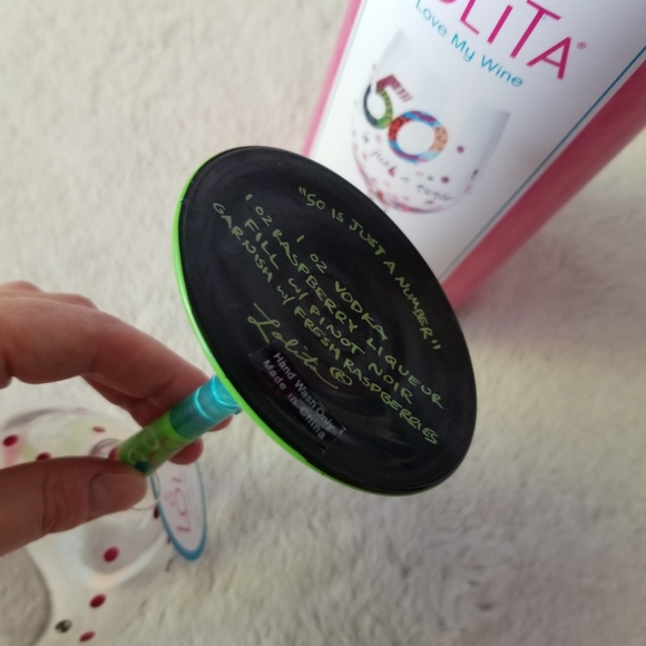 NIB LOLITA 50 Is Just A Number Hand Painted Wine Glass 15 OZ - Picture 12 of 14